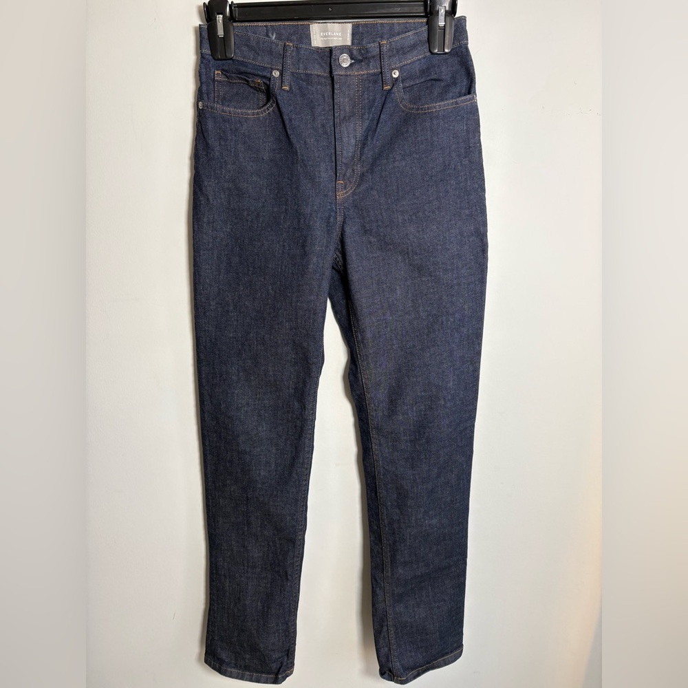 Everlane Straight Leg Jeans in Dark Indigo